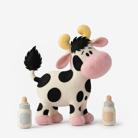 TUSTUS MILK COW PATTERN Tシャツ