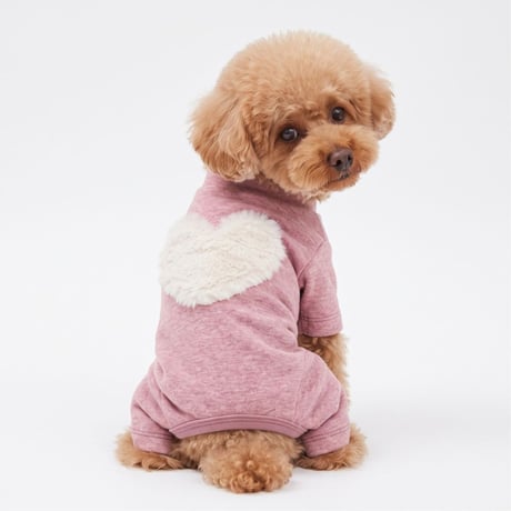 【10月5日発送プレオーダー】オーガニックCOTTON もこもこハートロンパース　SHUBEANSオリジナル