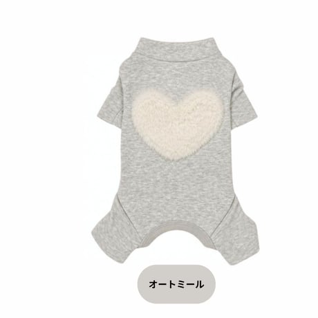 【10月5日発送プレオーダー】オーガニックCOTTON もこもこハートロンパース　SHUBEANSオリジナル