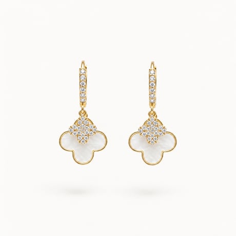 キラキラクローバー フープピアス