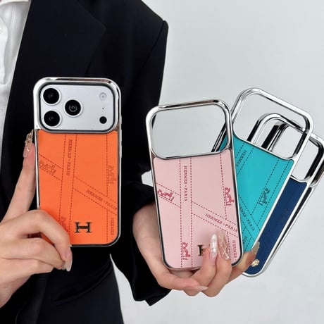 【お取り寄せ】リボン柄×メタリックフレーム iPhoneケース｜全4色