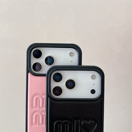 【お取り寄せ】立体ロゴ＆ハート iPhoneケース｜全2色