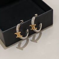 ゴールドモチーフ＆ストーン フープピアス