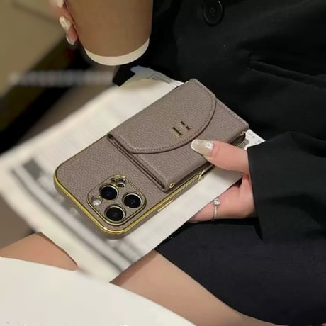 【お取り寄せ】ミラー＆カード収納付き iPhoneケース｜全6色
