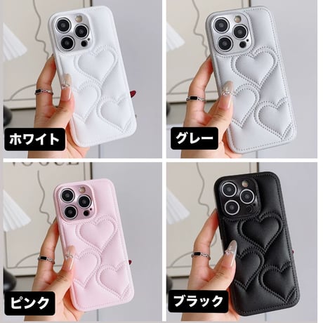 【お取り寄せ】ハートステッチ iPhoneケース｜全4色
