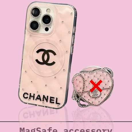 【在庫限り・半額  】MagSafeビジュー ピンクiPhoneケース｜15 Pro専用