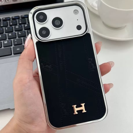 【お取り寄せ】リボン柄×メタリックフレーム iPhoneケース｜全4色
