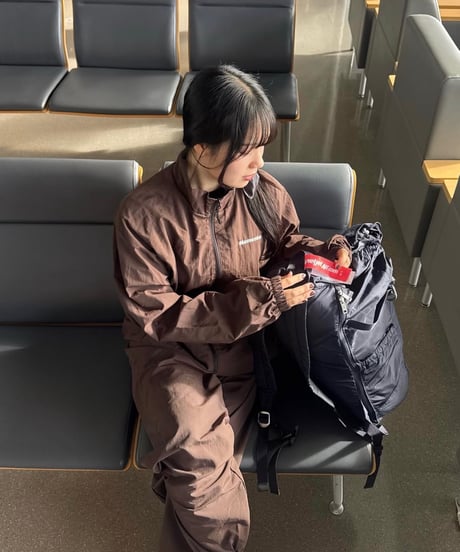 【Brown】nylon track jacket