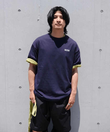 【Navy】Rubber tag tee