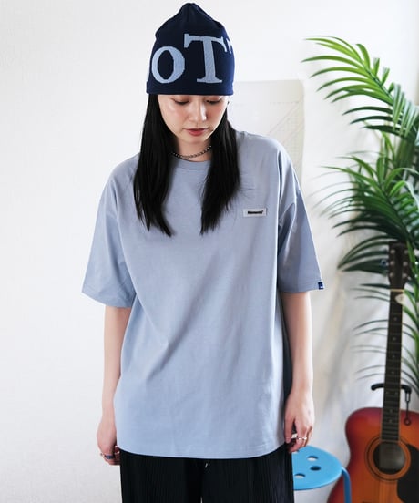 【Blue】Rubber tag tee