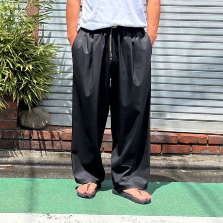 SLIDERSTORE  "極太イージーパンツ"  - SUPERFINE 130'S ﾒﾘﾉｳｰﾙﾌﾞﾗｯｸ-