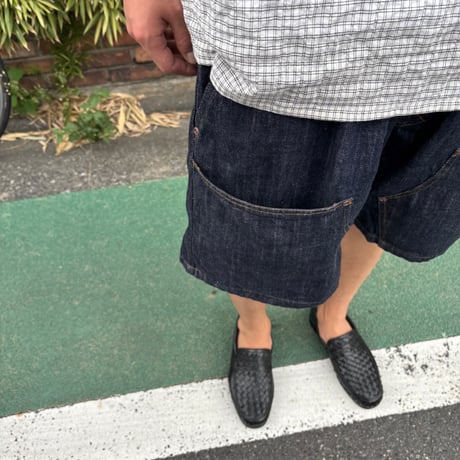RELAX FIT "Double Knee pocket denim Beachshorts"