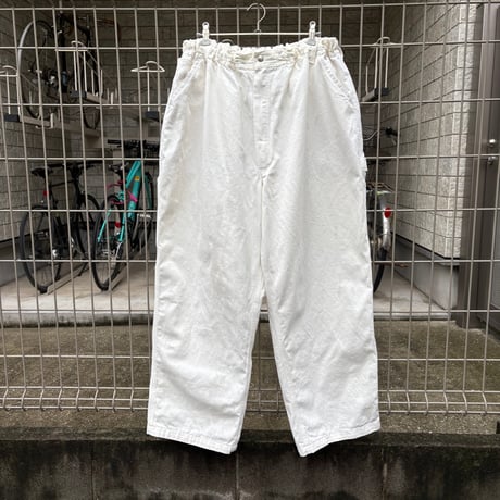 80's deadstock "universal overall" の50㌅! 生成りﾍﾟｲﾝﾀｰﾊﾟﾝﾂの腰にゴムと紐を入れたﾊﾟﾝﾂ