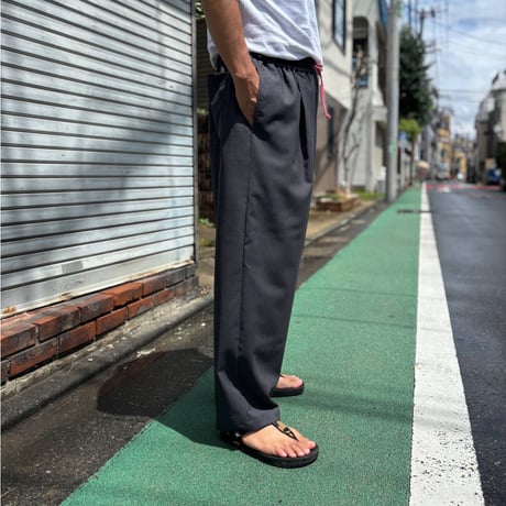 SLIDERSTORE  "極太イージーパンツ"  - ﾄﾛﾋﾟｶﾙｳｰﾙﾁｬｺｰﾙｽﾄﾗｲﾌﾟ -