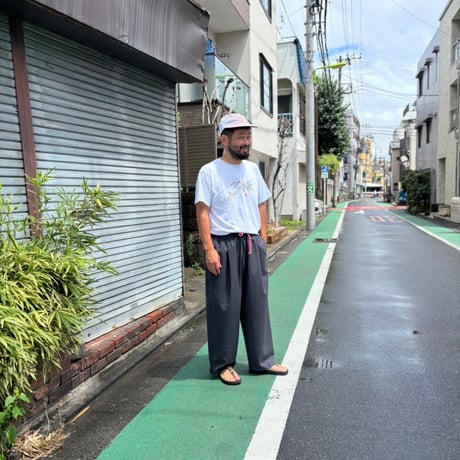 SLIDERSTORE  "極太イージーパンツ"  - ﾄﾛﾋﾟｶﾙｳｰﾙﾁｬｺｰﾙｽﾄﾗｲﾌﾟ -