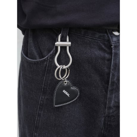 stitched heart key ring