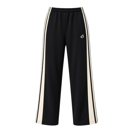 four line track pants【black】