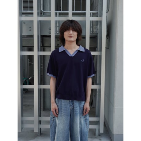 skipper knit polo【navy】