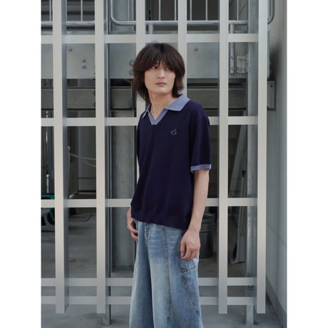 skipper knit polo【navy】