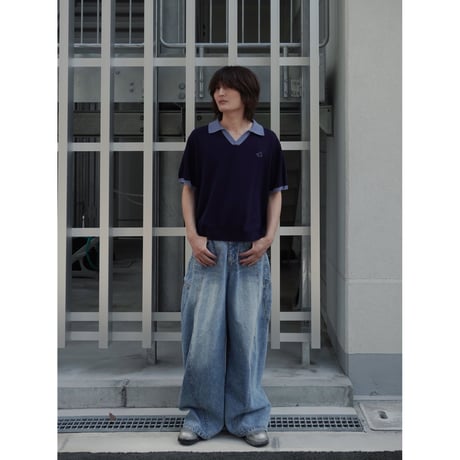 skipper knit polo【navy】