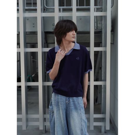 skipper knit polo【navy】