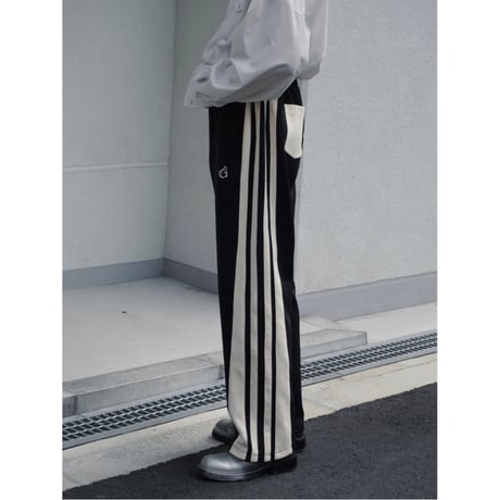 four line track pants【black】