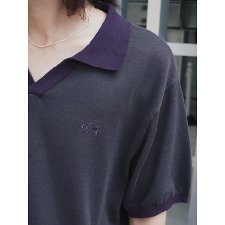 skipper knit polo【charcoal gray】