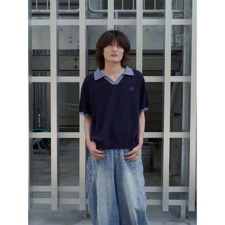 skipper knit polo【navy】