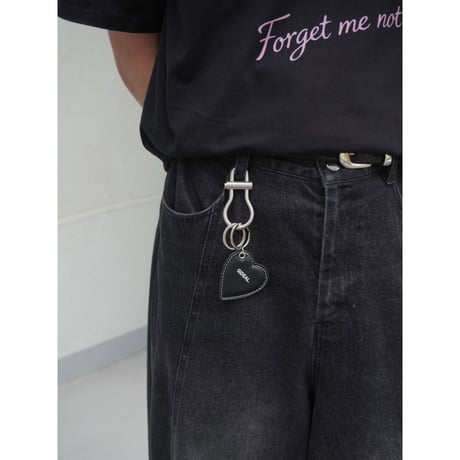 stitched heart key ring