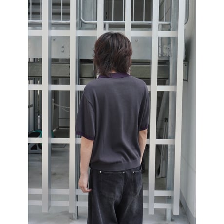 skipper knit polo【charcoal gray】
