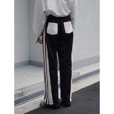 four line track pants【black】