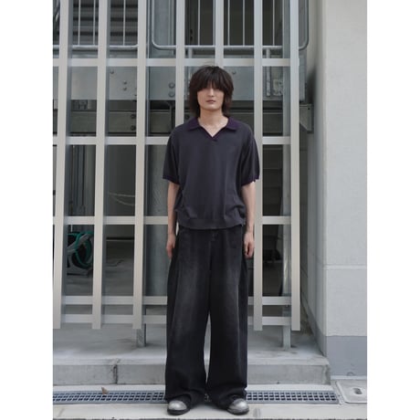skipper knit polo【charcoal gray】