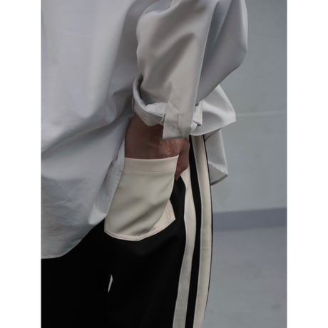 four line track pants【black】