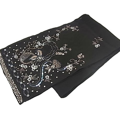 シックな花柄のシルクストール