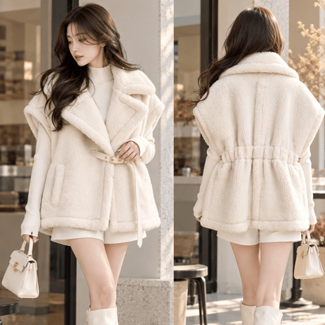 Teddy Belted Vest Coat