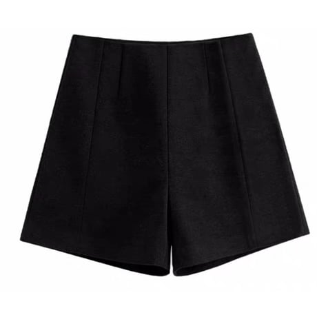 Wool Touch High Waist Shorts