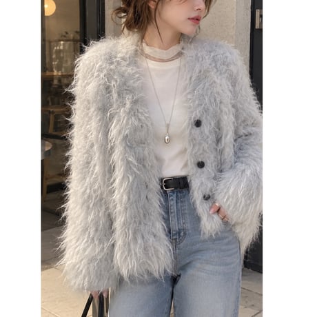 Luxe Curly Mohair Cardigan