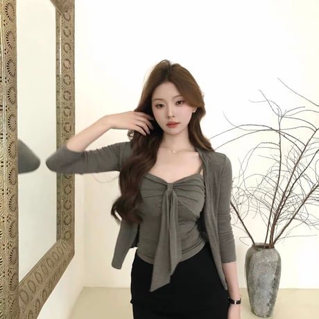 Ribbon Knit Cardigan Set
