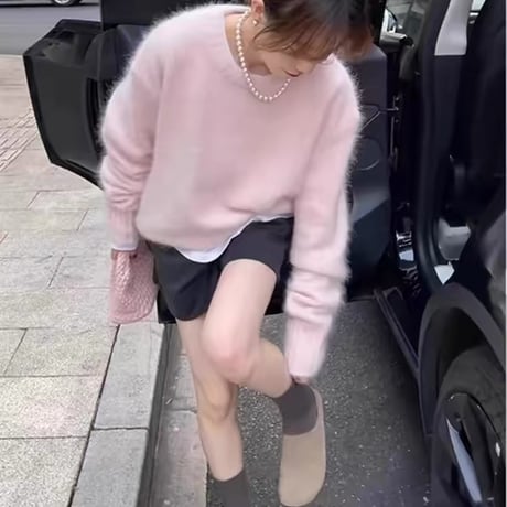 Rosé Fluffy Knit