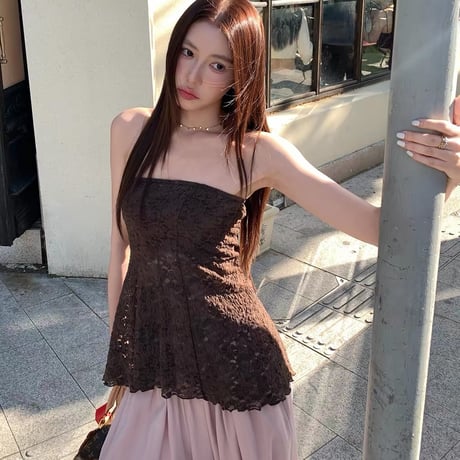 Lace Peplum Bandeau Top