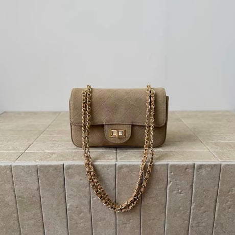 Suede Quilted Chain Mini Bag