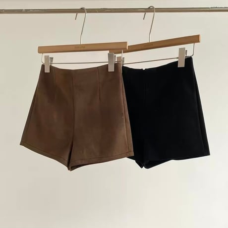 Suede High Waist Short Pants