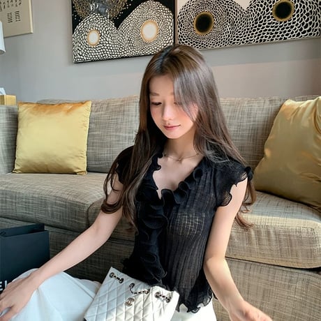 Mellow Frill Rib Knit Vest