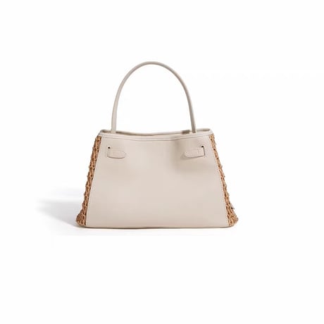 3colorCross Belt Raffia Tote Bag