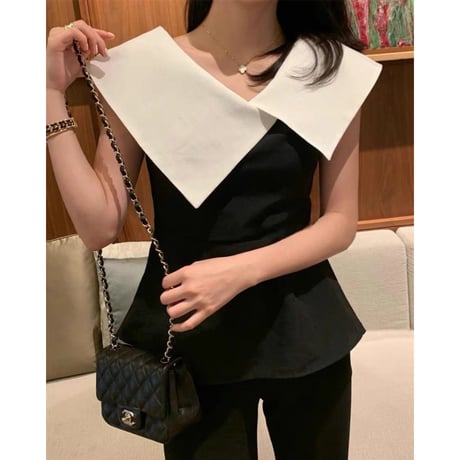 Étoile Big Collar Peplum Blouse