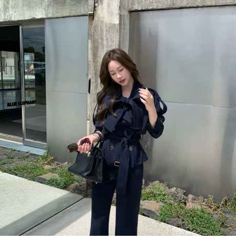 Élise Ribbon Short Trench Jacket