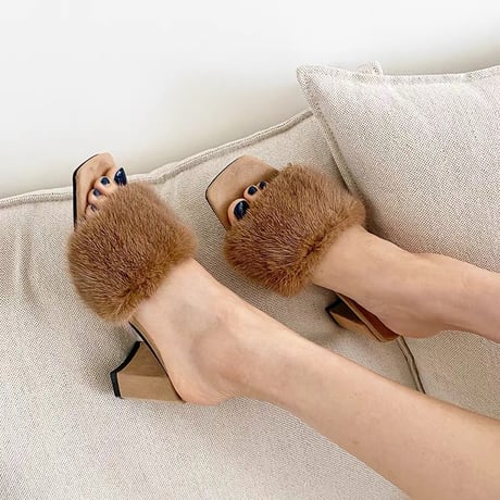 Luxe Fur Square Mule