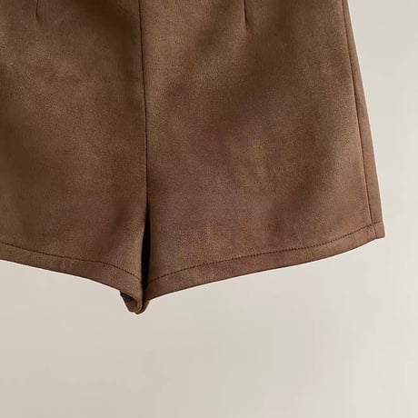 Suede High Waist Short Pants