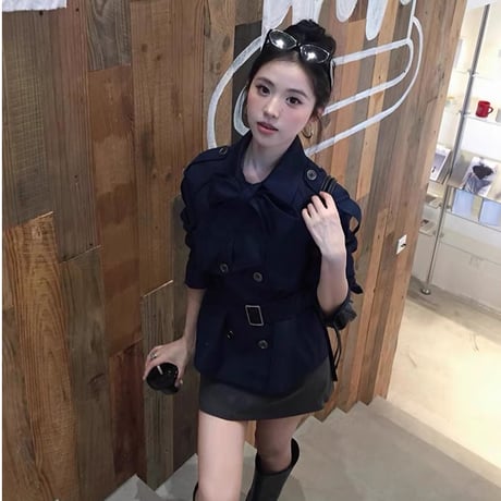 Élise Ribbon Short Trench Jacket