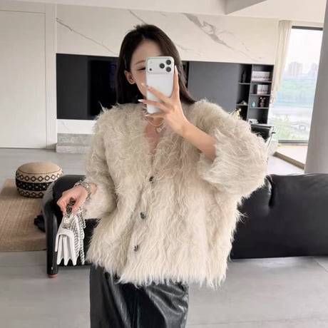 Luxe Curly Mohair Cardigan